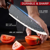 Yangjiang Houtnerf Gecoat Handvat Gehamerd Blade Chef Cleaver Mes 6 Stuks Keukenmessen Keukenmes Set Met Schaar Dunschiller