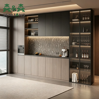 Buffet en bois sur mesure SLS, meuble de rangement de luxe pour cuisine, salon, hôtel, salle à manger et bar à domicile