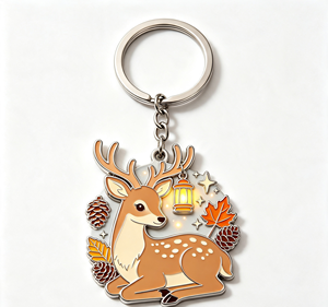 Enamel Deer <b>Key</b> Chain Zinc Alloy Animal <b>Key</b> <b>Ring</b> Lightweight Metal Pendant for Gift and <b>Bag</b> - Product Image 3