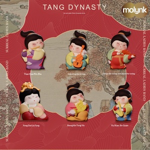 Tang-Dynastie Hofdame Musik-Workshop-Serie Chinesischer Stil Kreatives Stressabbau-Spielzeug aus Polyurethan für den Schreibtisch - Product Image 3
