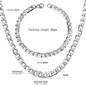 पुरुषों की यूरोपीय अमेरिकी शैली स्टेनलेस स्टील क्रॉस चेन लटकन वर्षगांठ गहने सेट के लिए चांदी/सोने के साथ 5 मिमी - Product Image 3