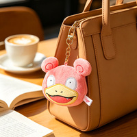 Pendentif en peluche Slowpoke, breloque de sac en forme de tête, porte-clés en peluche douce, poupée rose, cadeau pour enfants