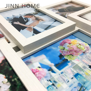Jinn Home 16x20 Treo Tường Gỗ Hình Ảnh Khung <span class=keywords><strong>6</strong></span> Mở 4x6in Cắt Dán Khung Ảnh Với Đồng Trắng Bằng Gỗ Tường Treo - Product Image 3