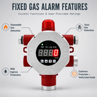 Détecteur de gaz fixe HIREP, alarme de gaz inflammable et toxique, IP66 ATEX CE FCC SIL certifié, capteur d'avertissement numérique industriel