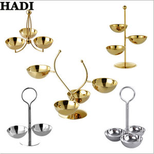 Présentoir à desserts de fruits en acier inoxydable, ustensiles de buffet HD, d'autres hôtels, support de table à 3 niveaux, 8 pièces - Product Image 4