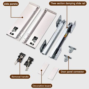 Correderas de cajón ocultas de cierre suave para montaje inferior, sistema de cajones metálicos delgados para gabinetes de cocina - Product Image 5