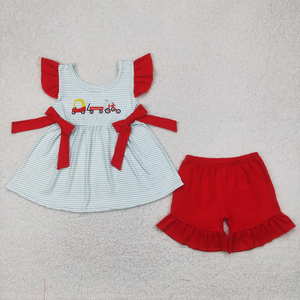 Conjunto de Ropa de Verano para Bebés y Niños Pequeños, con Bordado de Carros de Juguete, Pantalones Cortos Casuales, Venta al Por Mayor - Product Image 2