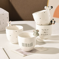 Tasse créative en céramique éléphant chat mignon tasse à café dessin animé animal latte tasse