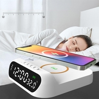 Draadloos Opladen Digitale Wekker Snelle Draadloze Oplader Elektrische Alarm Voor Smart Phone Dimbare Led Display Bureauklok