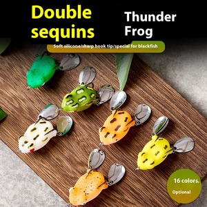 Vente chaude 3.2cm 4.5g Blackfish Double Spinner <span class=keywords><strong>Grenouille</strong></span> Leurre Bionique Pêche De Fond pour Bar et Poisson D'eau Salée pour La <span class=keywords><strong>Position</strong></span> Du Lac - Product Image 5