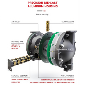 Нержавеющая сталь завод производитель OEM Высокое качество 1/2 дюймов алюминиевый мембранный насос/мембранный насос насосы части - Product Image 4