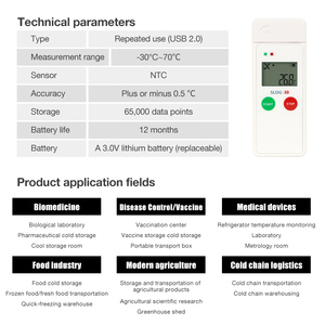 Chất lượng cao nhiệt độ ghi dữ liệu logger nhiệt độ báo động lạnh chuỗi ghi nhiệt độ - Product Image 5