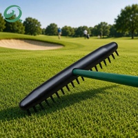 Râteau de golf à 19 dents pour bunker, outil de terrassement, manche en alliage d'aluminium, râteau simple face pour sable de golf