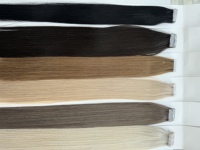 Extensions de cheveux invisibles à bandes adhésives fines en PU, 100% cheveux humains vierges Remy, lisses, super double drawn