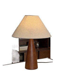 Lámpara de Mesa Retro de Madera Maciza, Base para Bombilla LED E27, Control de Interruptor, Iluminación Ambiental Decorativa para Dormitorio y Sala de Estar - Product Image 5