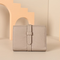 Portefeuille multifonctionnel pour femmes en cuir de vache, porte-monnaie et portefeuille avec fermeture à boucle, style minimaliste Normcore