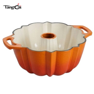 Molde para hornear de hierro fundido esmaltado con diseño moderno, antiadherente, para pasteles Bundt, Pound Cake, Monkey Bread y pasteles tubulares con motivos florales vintage, para uso doméstico. - Product Image 2