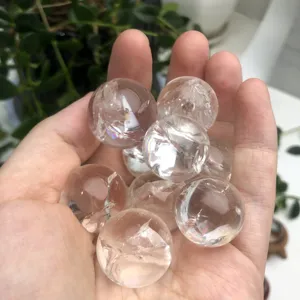 Wholesale Natural High Quality 20mm Mini Small Clear Quartz Rainbow Crystal Sphere
