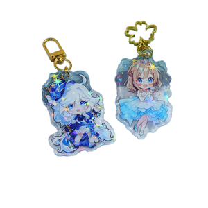Factory Customize Your Own Anime Acrylic Keychain Printed Epoxy Resin Translucent Color Edge Acrylic Keychain