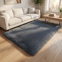Tapis en fausse fourrure de lapin super doux et moelleux, lavable et antidérapant, de haute qualité, pour l'intérieur, fabriqué en Chine, en vente