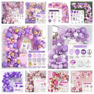 ชุดตกแต่งซุ้มลูกโป่งสีชมพูพาสเทลและสีม่วง พร้อมปีกนางฟ้าและลูกโป่งรูปผีเสื้อ สำหรับงานแต่งงาน งานเลี้ยงฉลองสละโสด และงานวันเกิด - Product Image 1