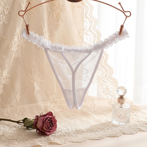 Culottes fines en dentelle blanche pour femmes, broderie florale, maille sexy, string taille basse, grandes tailles, vente en gros - Product Image 3