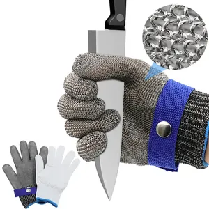 Butcher anti cut stainless steel wire Protective Knife metal Hand Wire Mesh Work safety cut resistant gloves level 9