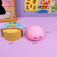 Balle anti-stress souple en forme de boulette souriante unie, jouet de décompression à pincer, modèle Baozi, cadeau d'anniversaire
