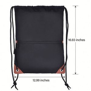 Sac à dos pliable en polyester de style nouveau avec cordon de serrage, poche intérieure, imperméable, écologique, pour la plage, la randonnée, la gym, l'usage quotidien - Product Image 2