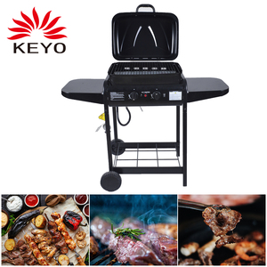 <span class=keywords><strong>Barbecue</strong></span> d'extérieur <span class=keywords><strong>2</strong></span> brûleurs au gaz naturel <span class=keywords><strong>Barbecue</strong></span> au gaz propane avec deux tables d'appoint - Product Image 2