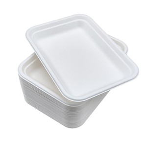 Piatto di alta qualità eco-friendly degradabile canna <span class=keywords><strong>da</strong></span> zucchero/bagassa <span class=keywords><strong>6</strong></span> 7 8 9 10 13 ''rettangolare per andare vassoio a <span class=keywords><strong>prezzo</strong></span> competitivo - Product Image 5