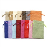 Sacs en toile de jute réutilisables, mini, colorés, personnalisés, à prix d'usine, pour cadeaux, cosmétiques, bijoux, avec cordon de serrage