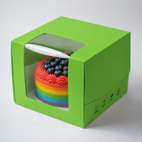 Boîte à gâteau personnalisée avec logo pour anniversaire, emballage en carton pour cupcakes, pâtisseries, boulangerie, boîte à gâteau en papier avec poignée et fenêtre