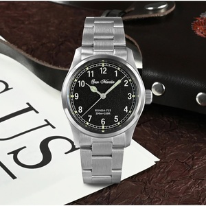 Montre pilote pour homme San Martin SN0034-G-A, mouvement à quartz RONDA 715, cadran à motif flamme, style simple et tendance, 10 bars, lumineuse - Product Image 4