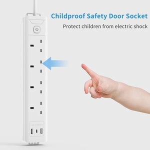 Anh mở rộng chì với khe cắm USB, 4 cách ổ cắm cắm mở rộng với 2 Meter mở rộng dây Switched <span class=keywords><strong>Power</strong></span> Strip cho nhà văn phòng - Product Image 6