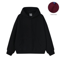 Fabricants de vêtements personnalisés automne 360 grammes sweat à capuche à manches longues pour hommes avec une simple poche arrière de couleur unie