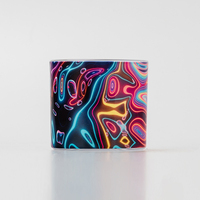 Tempat Lilin Kaca Silinder Neon Hitam Berkualitas Tinggi Dapat Didaur Ulang 5oz Dekorasi Rumah untuk Pernikahan