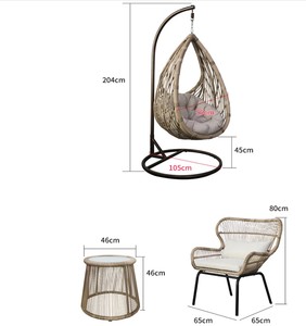 Hot PE Rattan in vimini due posti appeso sedia Casual altalena per camera da letto scuola parco <span class=keywords><strong>cucina</strong></span> Villa laboratorio cortile - Product Image 3
