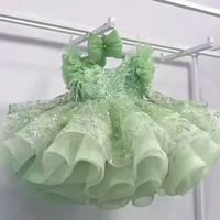 Robe tutu rose corail pour bébé avec bordure en plumes, corsage à paillettes scintillantes, jupe à volants, nœud assorti inclus, idéale pour les anniversaires