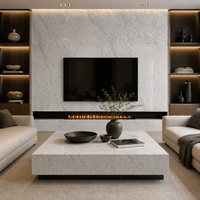 Dalle de marbre blanc Bianco Carrara en pierre naturelle pour comptoir de cuisine, carrelage de sol, panneau mural, escalier, dessus de meuble-lavabo, salle à manger