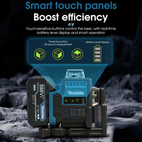 Niveau laser 3D 12 lignes Mamidw 3 °   Niveau laser de construction à faisceau vert auto-nivelant avec alarme d'inclinaison, pour batterie 18V
