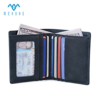 Harga Pabrik Kustom Berkualitas Tinggi MEYSHE Dompet Kartu ID Tipis Anti RFID Kulit PU Pria dengan Tempat AirTag, Fungsional dan Ringkas
