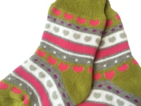 Chaussettes décontractées antidérapantes à motif cœur pour garçons - Chaussettes mi-hautes en coton mélangé à épaisseur standard avec bordures côtelées pour enfants