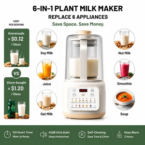 Mixeur-blender multifonctionnel silencieux 1,5 L 600 W pour lait de noix, d'amandes et de soja, avec couvercle insonorisant - Product Image 2