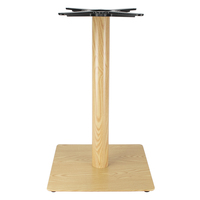 Pied de table industriel antique rétro carré robuste pour mobilier de bar, salle à manger, café, bistrot, restaurant, base de table en métal à grain de bois