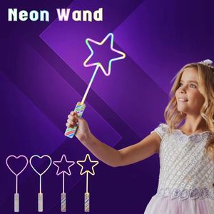 Star <b>LED</b> Neon Party <b>Lights</b> Flashing Heart-Shaped Glow Toy Plastic <b>Light</b>-Up Wand for Halloween Christmas Valentine's Day - Product Image 1