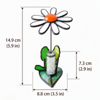 Karya Seni Kaca Patri Kustom Motif Bunga Daisy 3D Dekorasi Meja Penangkap Sinar Matahari Hadiah Ulang Tahun untuknya Dekorasi Rumah yang Dapat Disesuaikan