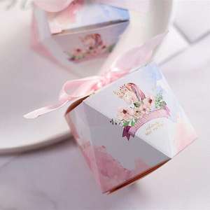 Emballage de bonbons boîte-cadeau losange de fête de mariage avec ruban boîte de fête de <span class=keywords><strong>communion</strong></span> - Product Image 2