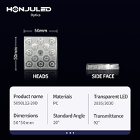 Lentille optique LED personnalisée HONJU pour PC, IP65, angle de faisceau de 20 degrés, garantie de 2 ans pour éclairage public et projecteurs