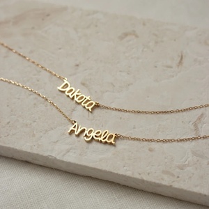 Collier tendance 2024 en acier inoxydable plaqué or 18 carats avec pendentif en forme de cœur d'amour, citation de proverbe, nom, pour femme, chaîne claviculaire - Product Image 2